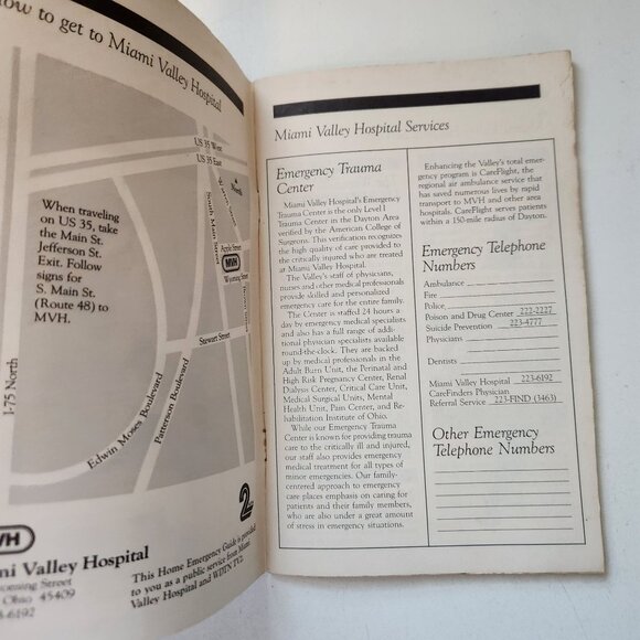 Vintage Miami Valley Hospital Home Emergency Guide Book 1980's - Picture 7 of 8